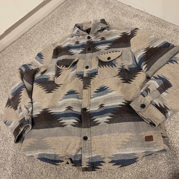 Jachs New York Taupe Aztec Wool Blend Shirt Jacket Men's XL - Picture 1 of 1